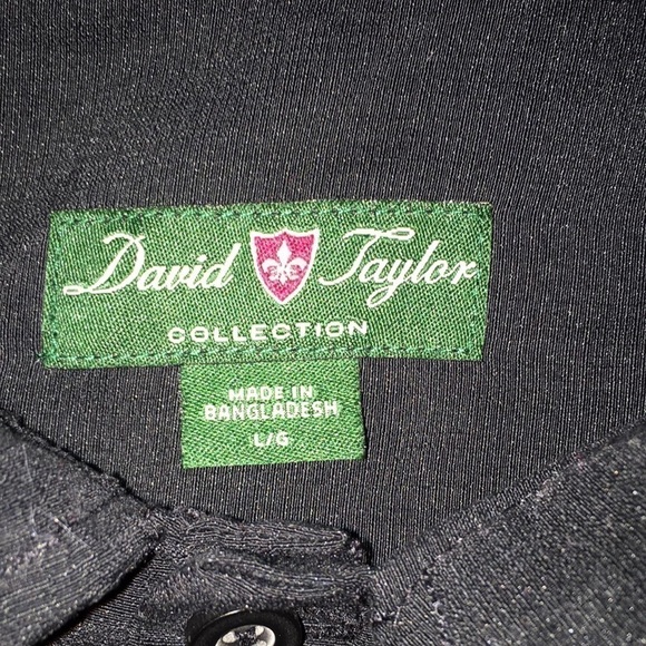 David Taylor button down size L black with tan embroider - Picture 2 of 8